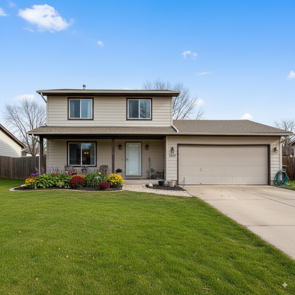 House exterior with enhanced landscaping